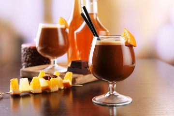 Espresso cocktail served on table