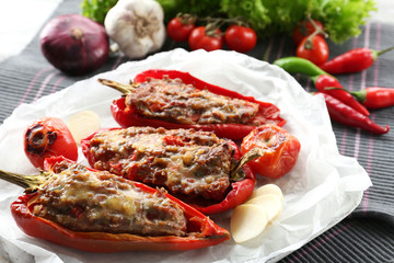 Stuffed pepper with meat and vegetables