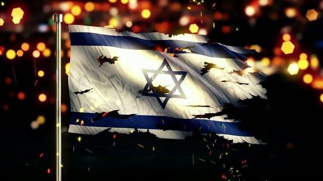 Israel Flag Torn Burned War Freedom Loop Animation