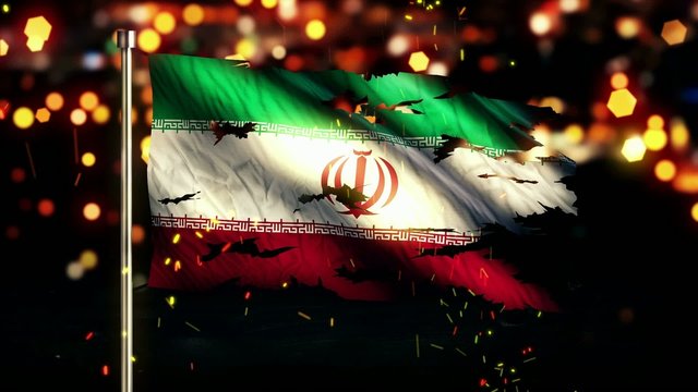 Iran Flag Torn Burned War Freedom Loop Animation