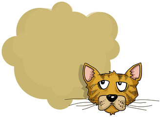 character - Cat portrait, with speech bubble