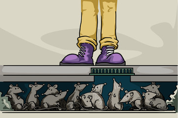 Rats underneath in the sewers