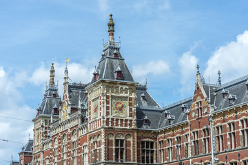 Fototapeta premium Amsterdam central railway station in Netherlands.