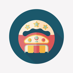 baby rattle flat icon with long shadow,EPS 10