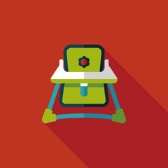 baby high chair flat icon with long shadow,eps10