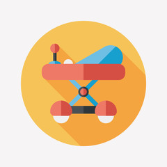Baby walker flat icon with long shadow,eps10