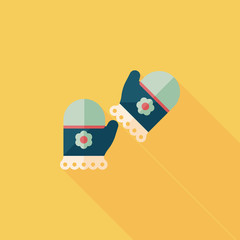 baby Gloves flat icon with long shadow,eps10