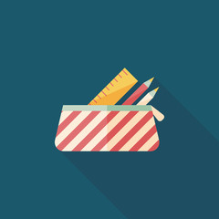 pencil box flat icon with long shadow,eps10