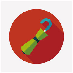 umbrella flat icon with long shadow