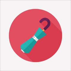 umbrella flat icon with long shadow