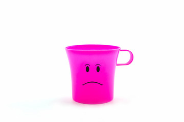 Colorful of facial expression on cup.