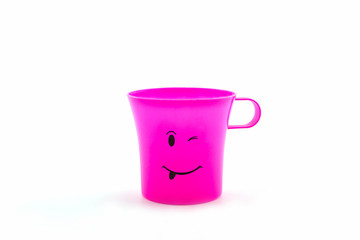 Colorful of facial expression on cup.