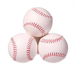 Baseball. Balls isolated on white, with clipping path