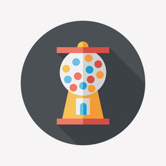 Gumball Machine flat icon with long shadow,eps10