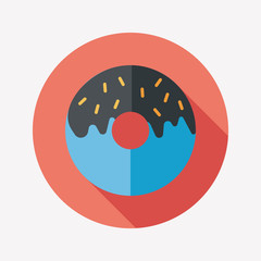 Donut flat icon with long shadow,eps10