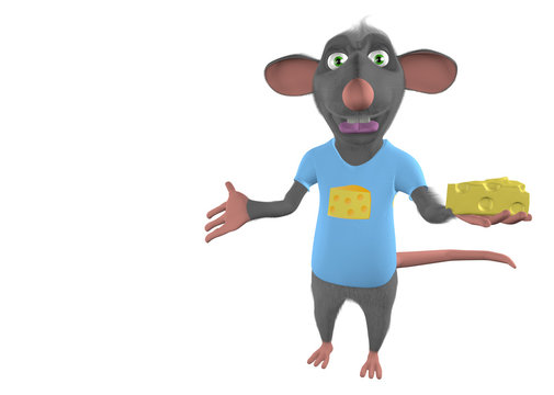 illustration of a cartoon mouse showing blank place