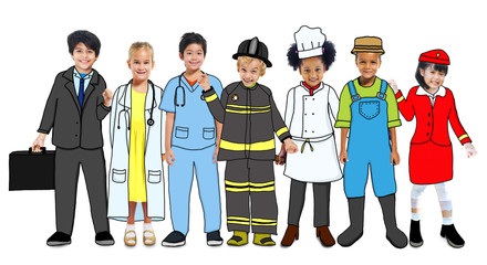 Multiethnic Children with Future Career © Rawpixel.com