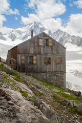 Albert Premier Hut in Alps at Tour glacier