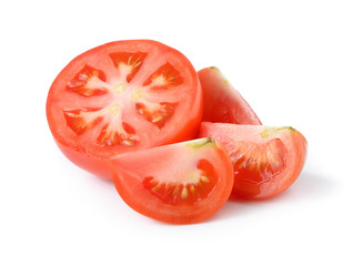 Fresh tomatoes isolated on white