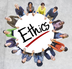 People Holding Hands Around Letter Ethics