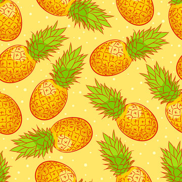 Cute background with pineapple