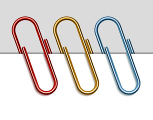 Set of colored paper clips