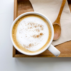 Cappuccino or latte coffee