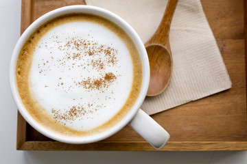 Cappuccino or latte coffee