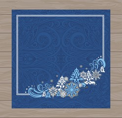 Blue christmas card