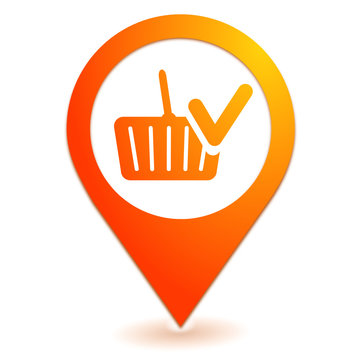 valider le panier sur symbole localisation orange