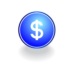 modern vector button with dollar icon