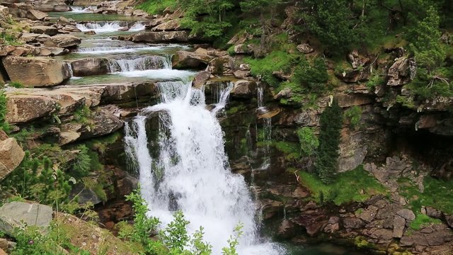 Gradas de Soaso in Arazas river Ordesa valley Pyrenees Huesca 