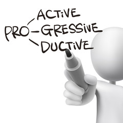 proactive, progressive and productive written by 3d man
