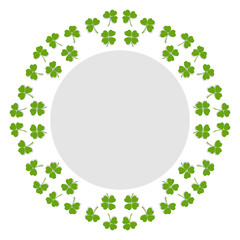 Decorative circular background with clover