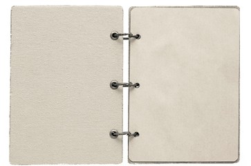 open notebook of beige color