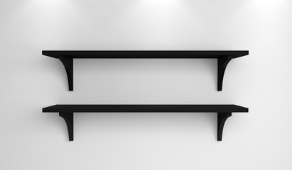 Simple shelves on a wall.