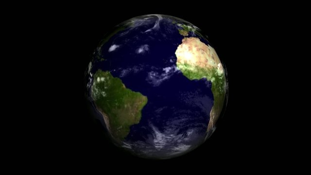 Rotating Earth with clouds - rendered animation