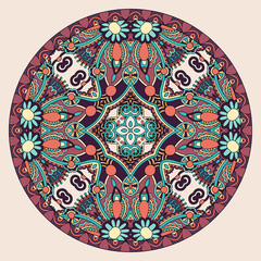 decorative design of circle dish template, round geometric patte
