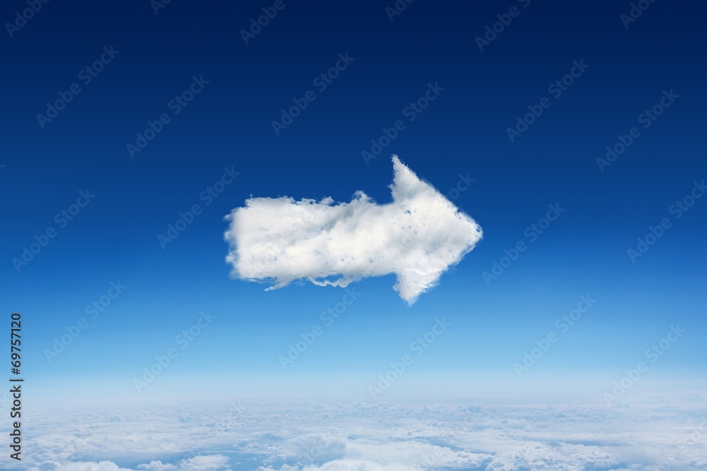Poster composite image of cloud arrow