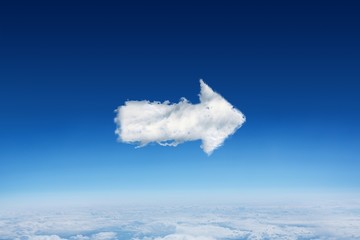 Composite image of cloud arrow