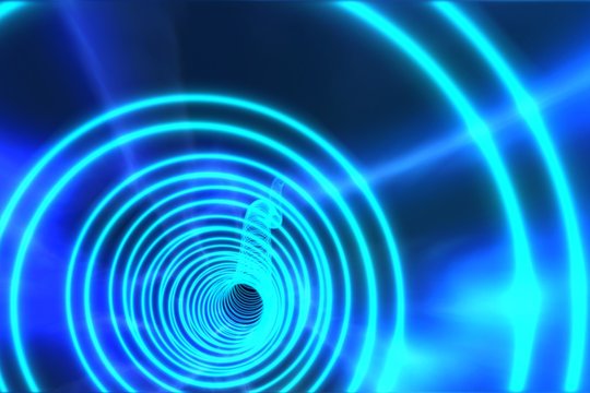 Blue spiral with bright light