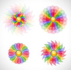 Set with abstract flowers. Illustration 10 version.