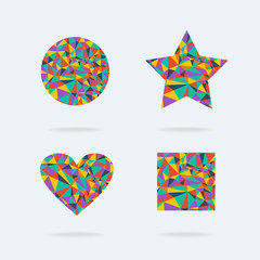 Set of bright symbols