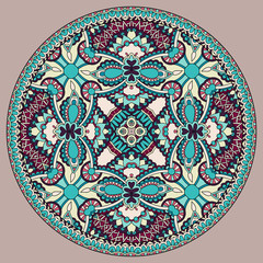 decorative design of circle dish template, round geometric patte