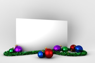 Poster with colourful christmas decorations