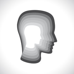 Vector sign head of people in growth