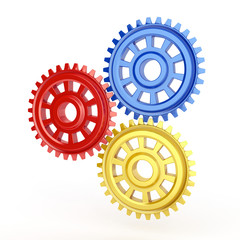 gears isolated on white background. 3d render