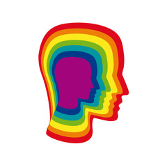 Vector sign head of people in growth