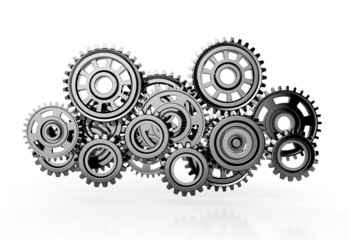 gears isolated on white background. 3d render