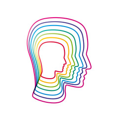 Vector sign head of people in growth